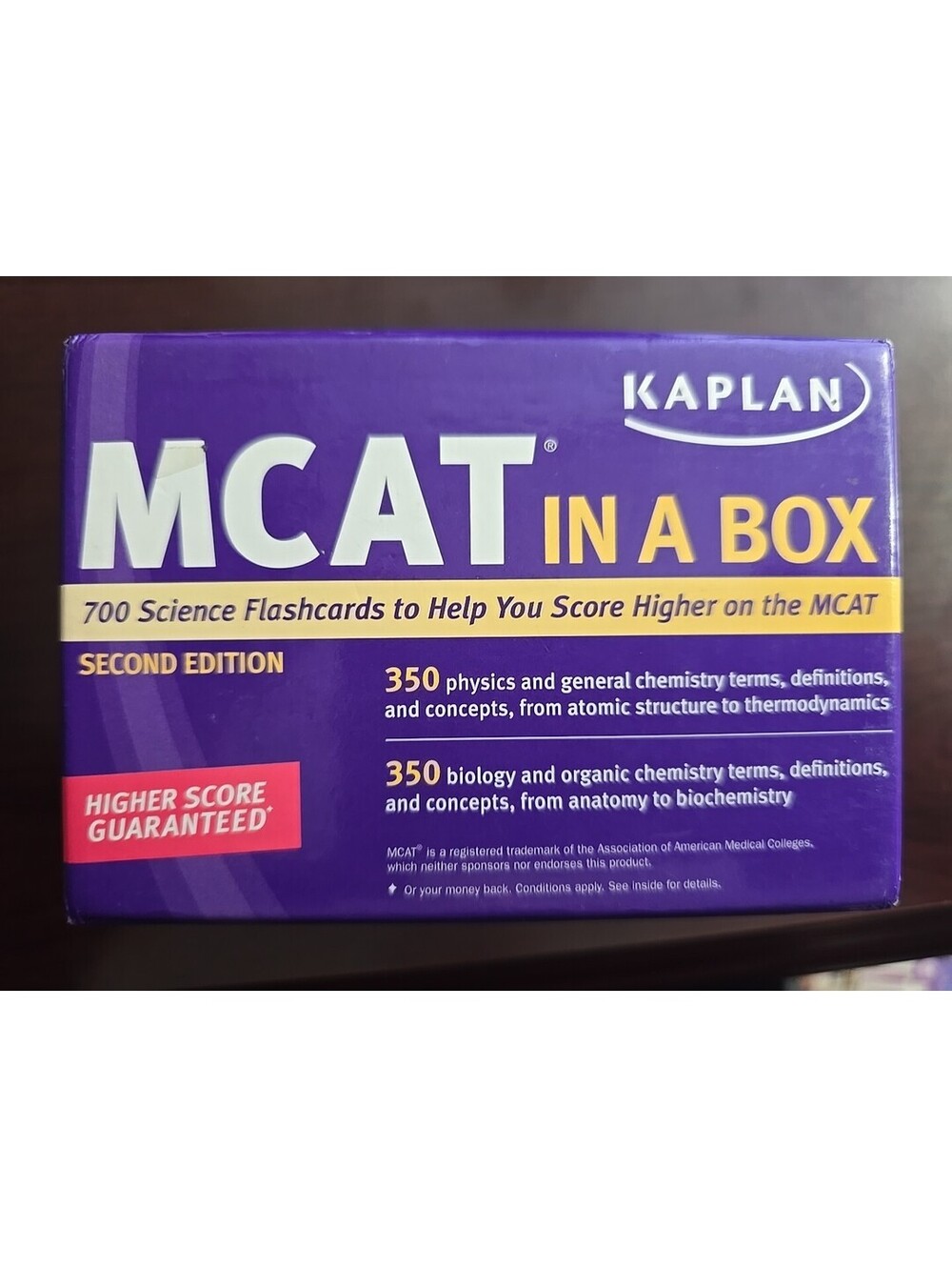 Kaplan MCAT in a Box Study Cards MCAT Prep Flashcards Kaplan Test Prep
